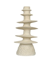 JARRON RESINA 23X23X74 ONDULADO BEIGE