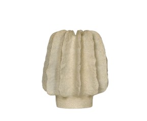 JARRON RESINA 26X26X48 ONDULADO BEIGE