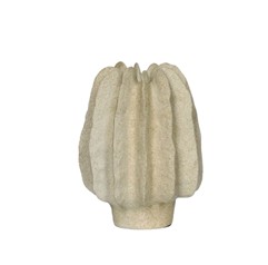 JARRON RESINA 23X23X30 ONDULADO BEIGE