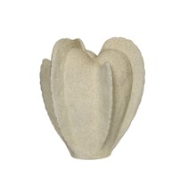 JARRON RESINA 32X29X39 ONDULADO BEIGE
