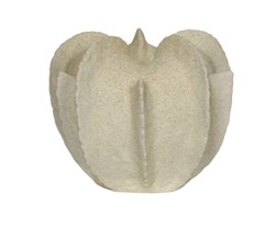 JARRON RESINA 28X28X21,5 ONDULADO BEIGE