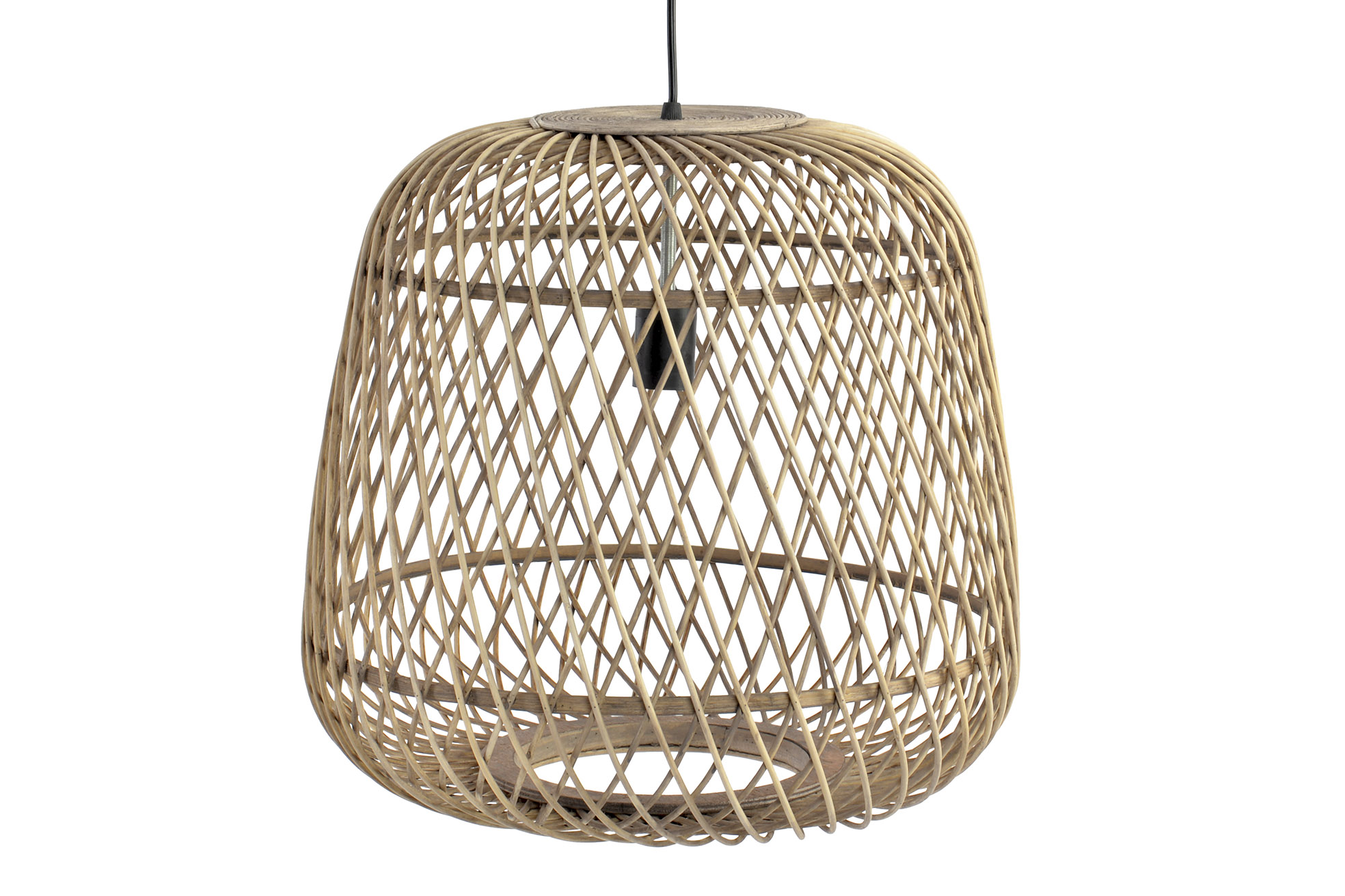 LAMPARA TECHO RATAN 44X44X41 NATURAL MARRON CLARO