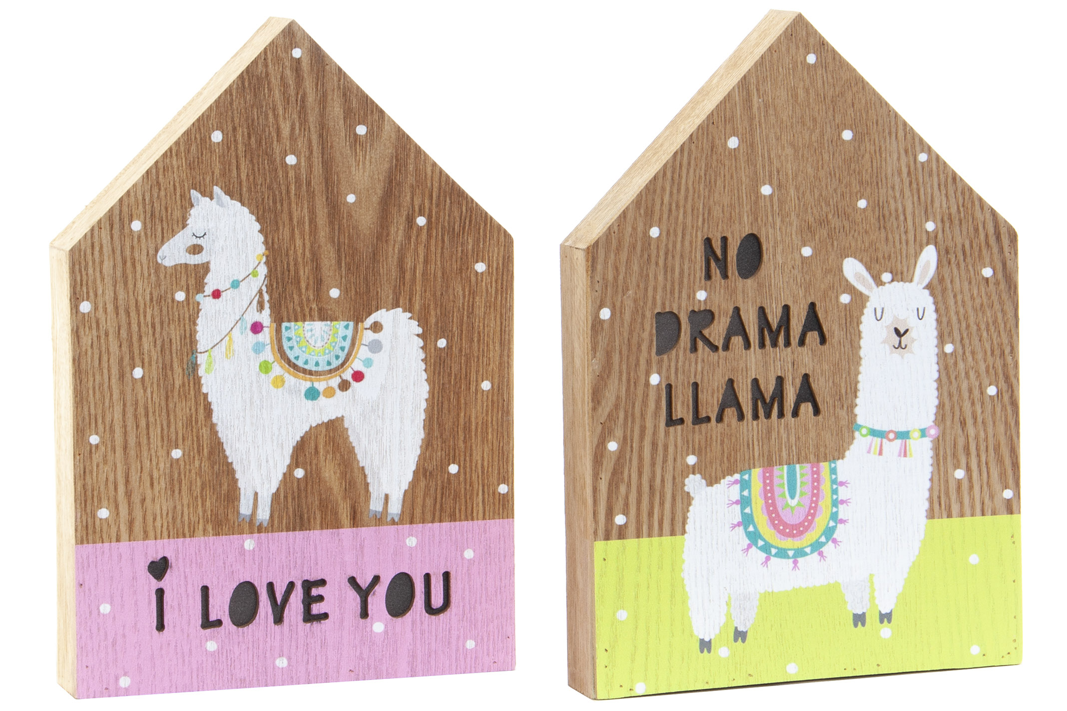 DECORACION LUMINOSA MDF 17X3,5X25 LLAMA 2 SURT.