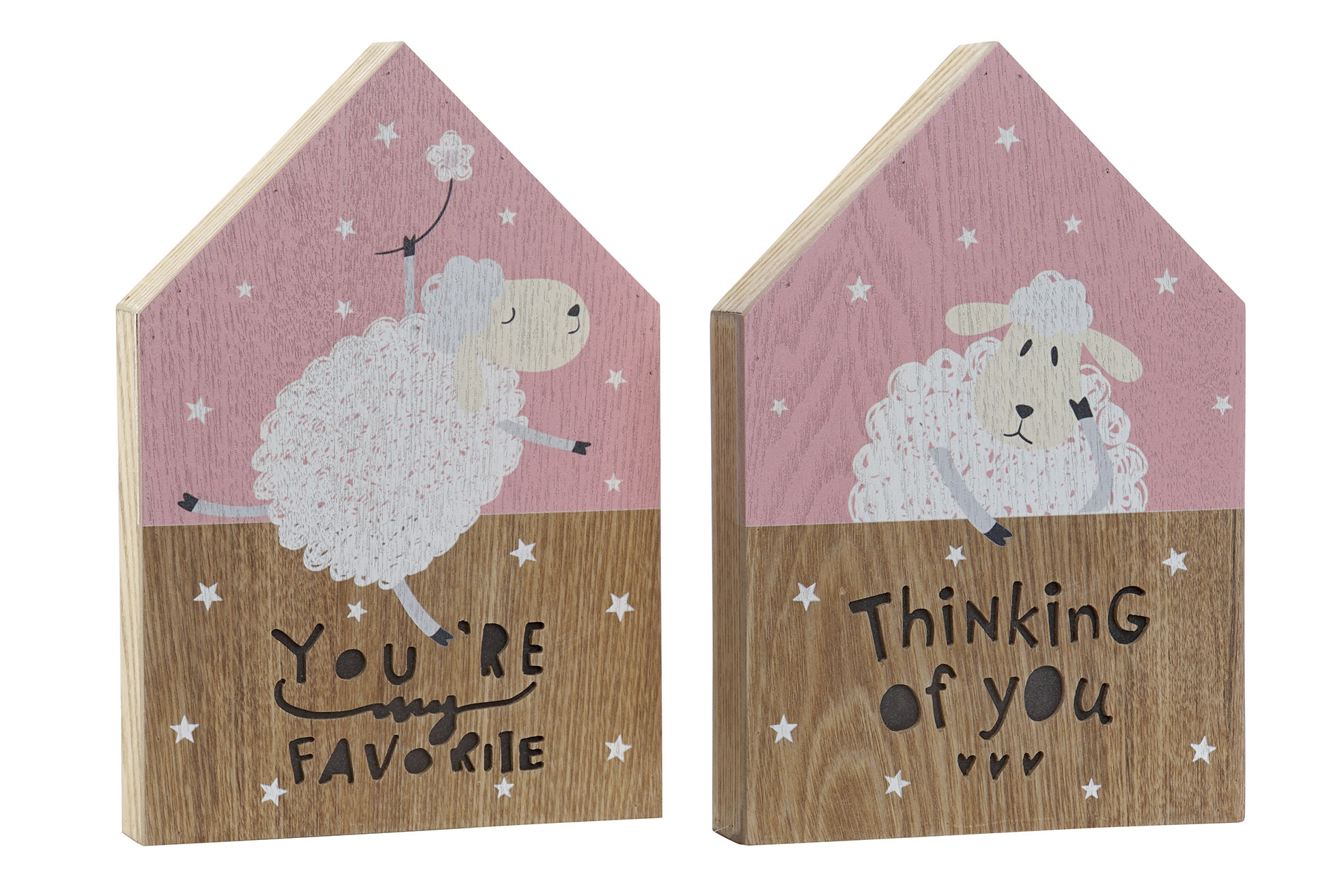 DECORACION LUMINOSA MDF 17X3,5X25 OVEJITA 2 SURT.