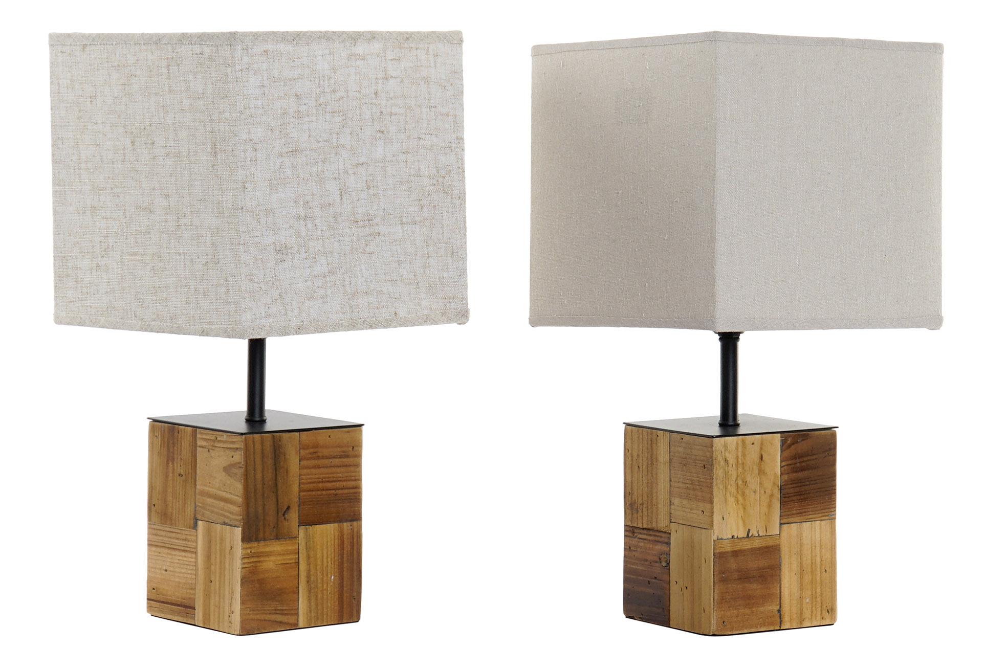 LAMPARA SOBREMESA ABETO LINO 20,5X20,5X40 2 SURT.