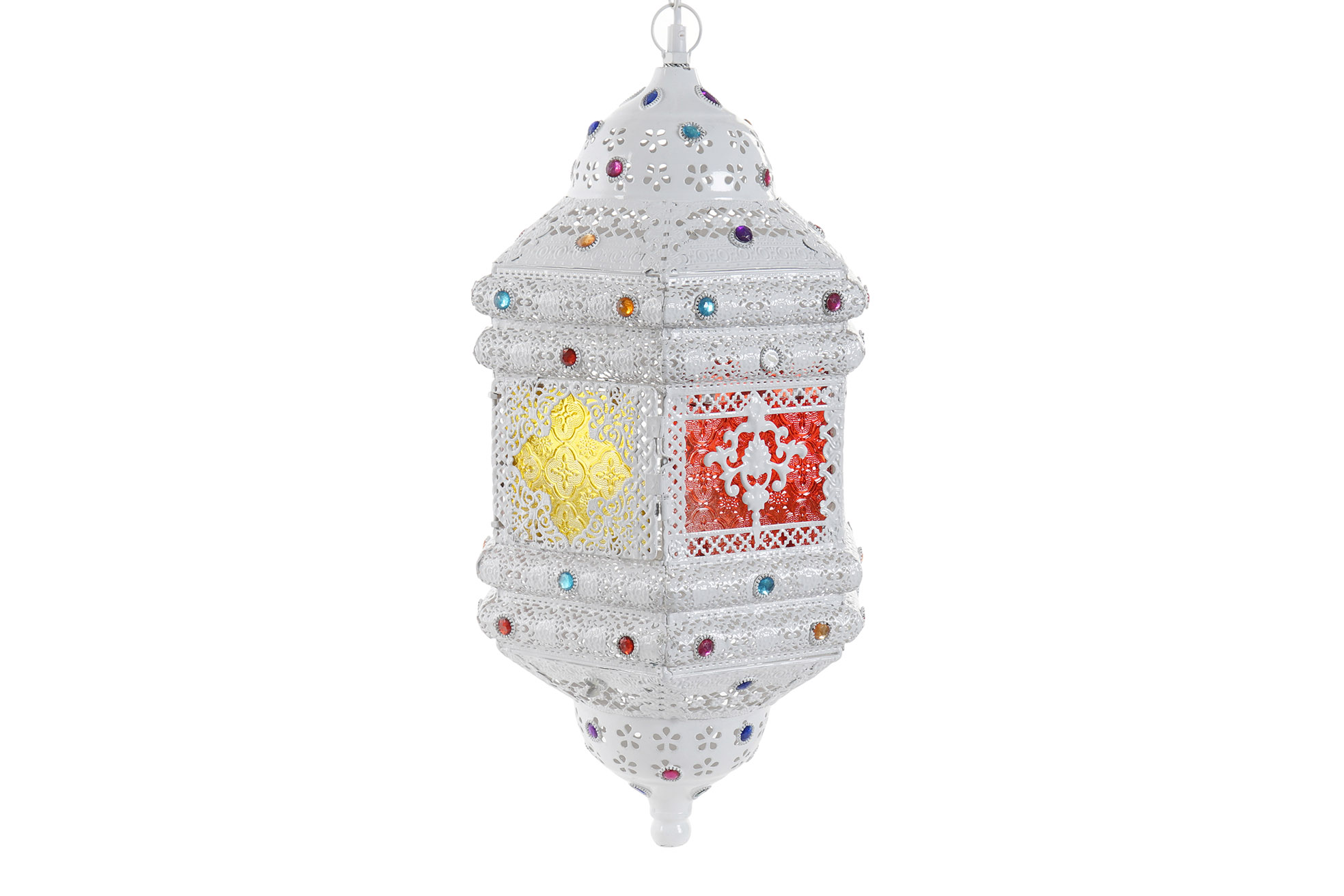 LAMPARA TECHO METAL ACRILICO 28X28X58 ENVEJECIDO