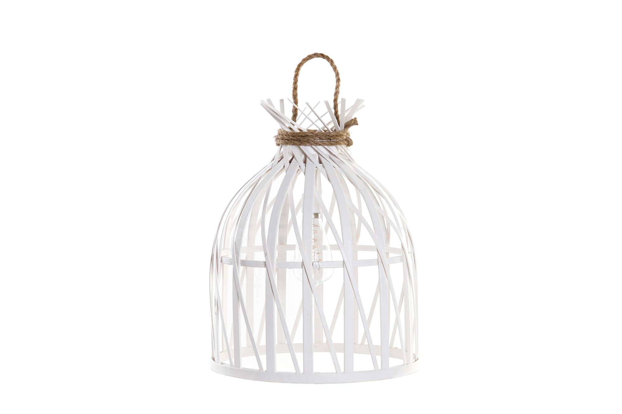 LAMPARA TECHO LED BAMBU 30,5X30,5X40,5 3XAA BLANCO