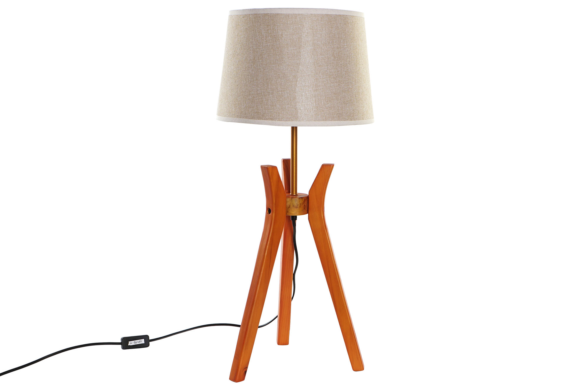 LAMPARA SOBREMESA MADERA POLIESTER 30X30X69