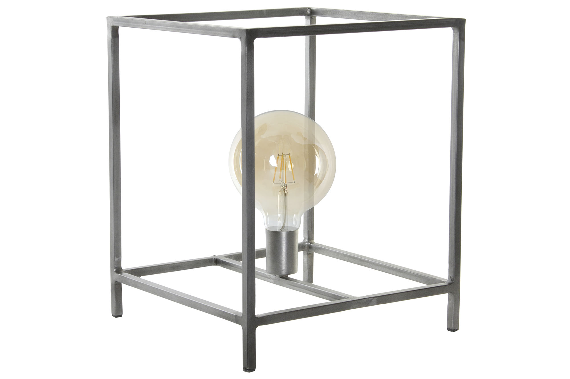 LAMPARA SOBREMESA METAL 33X33X40 GRIS OSCURO