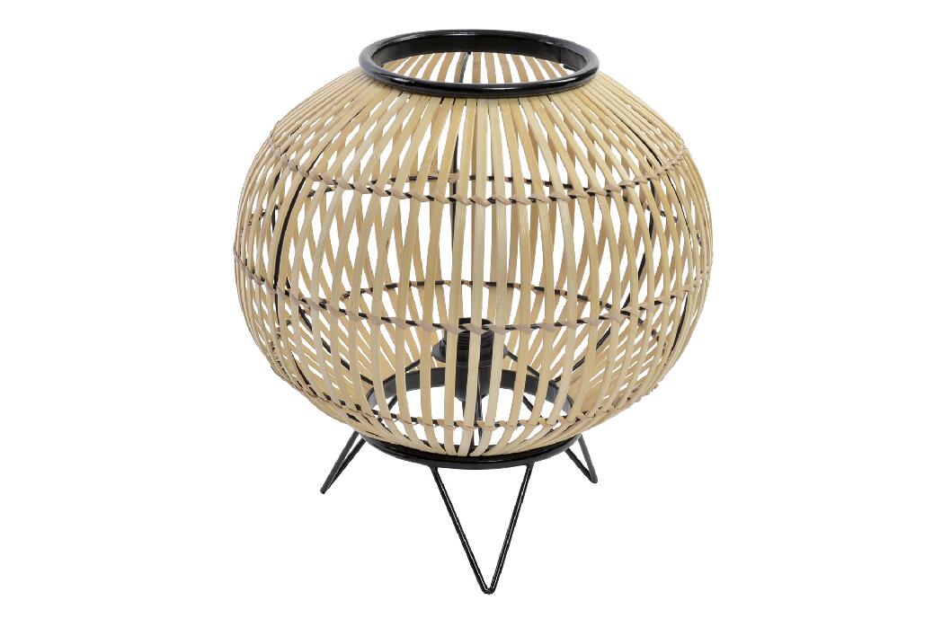 LAMPARA SOBREMESA METAL BAMBU 36X36X37 NATURAL