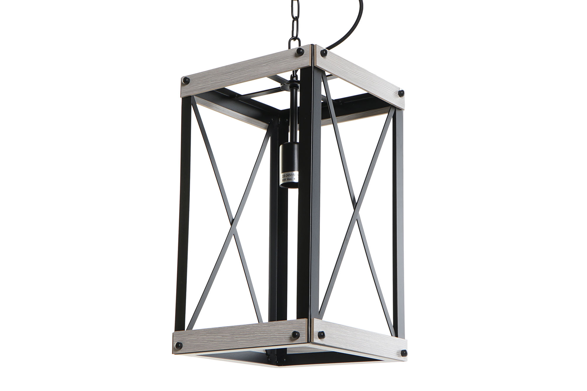 LAMPARA TECHO METAL METAL 25X25X43 E27 MARRON