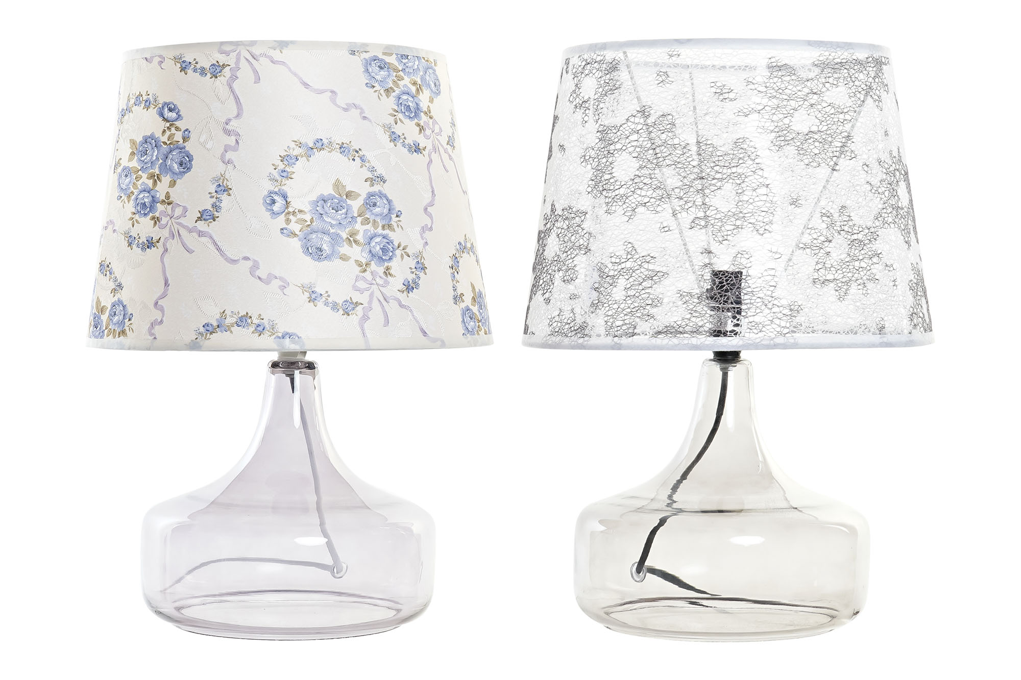 LAMPARA SOBREMESA CRISTAL 28X28X40,5 FLORES 2 SURT