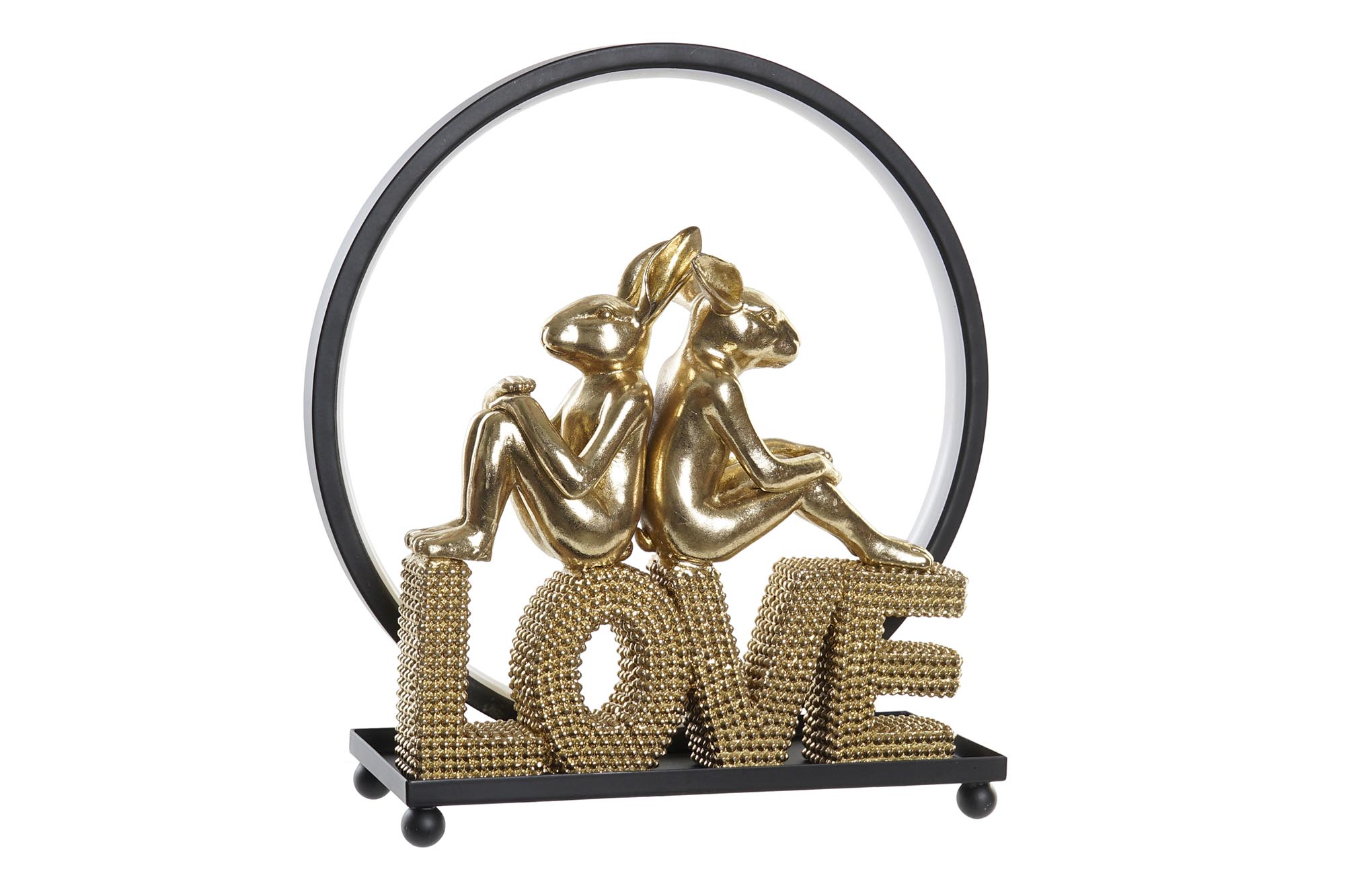 DECORACION LUMINOSA RESINA 30X11X31,5 LOVE CONEJIT