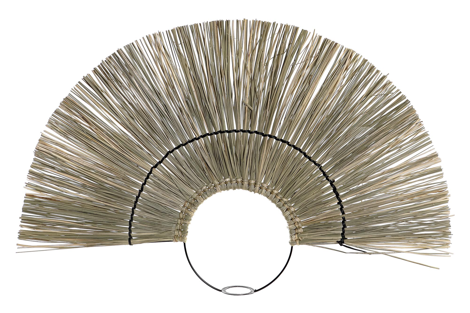 PANTALLA FIBRA METAL 70X6X45 NATURAL MARRON