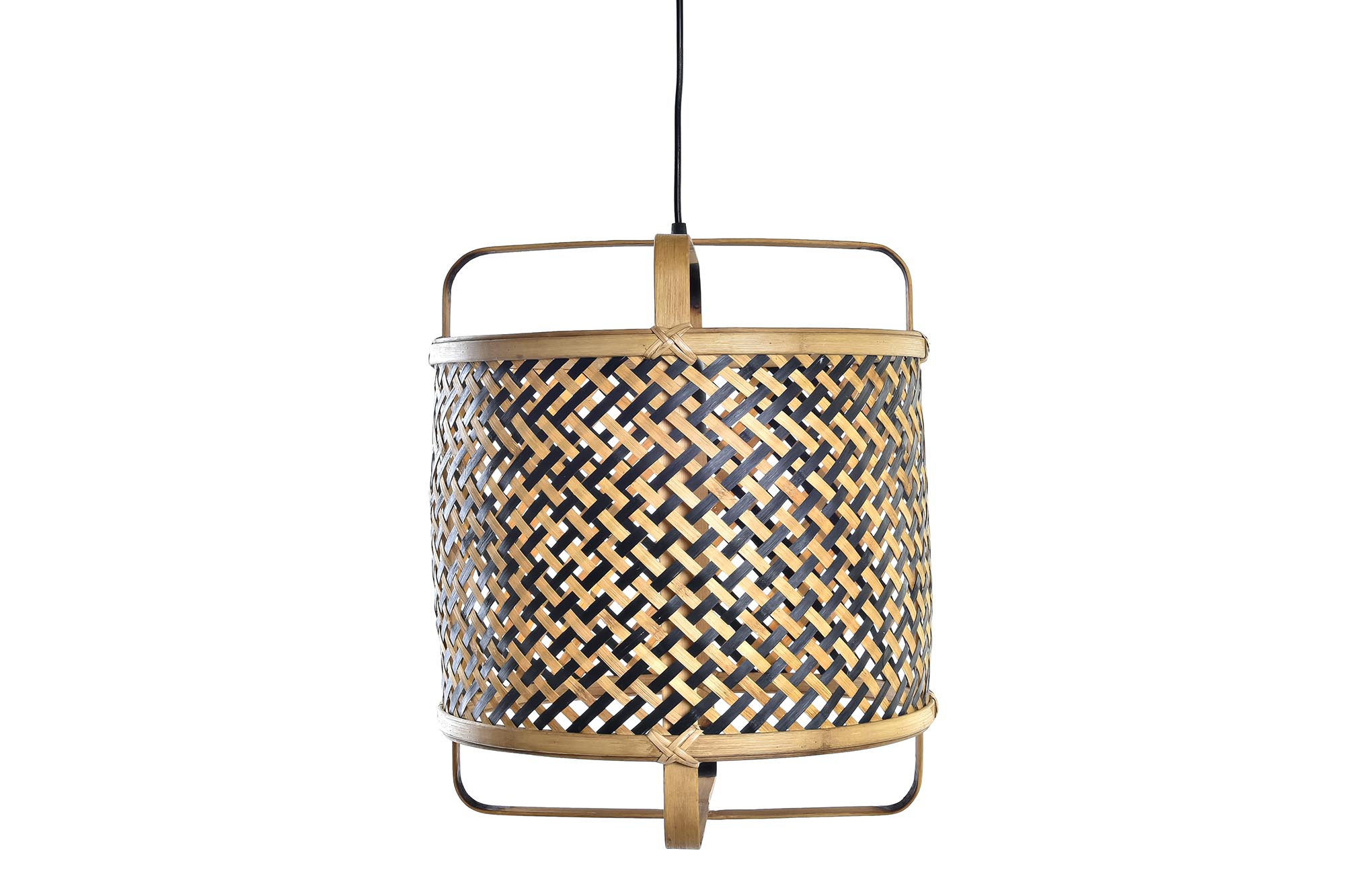 LAMPARA TECHO RATAN 36X36X48 NATURAL MARRON