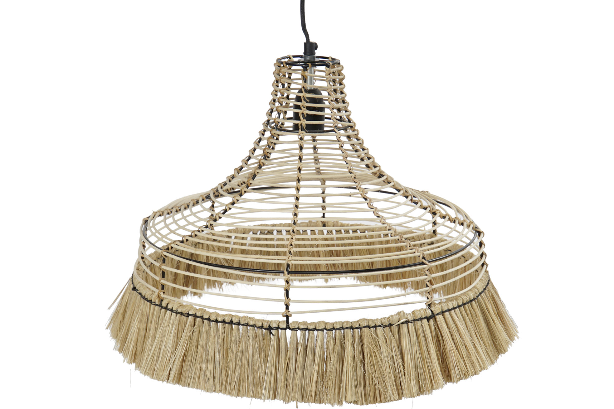 LAMPARA TECHO YUTE METAL 45X45X36 NATURAL