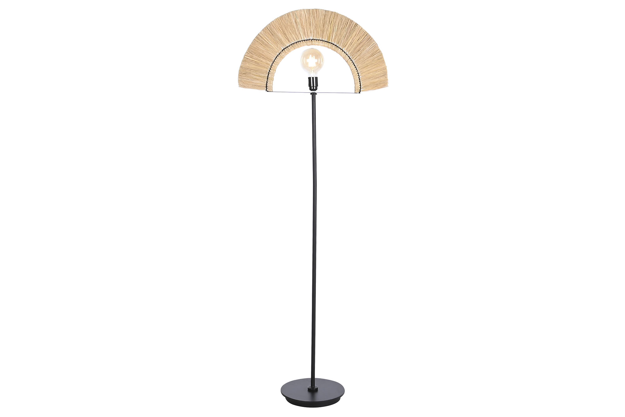 LAMPARA PIE YUTE HIERRO 56X26X152 NATURAL