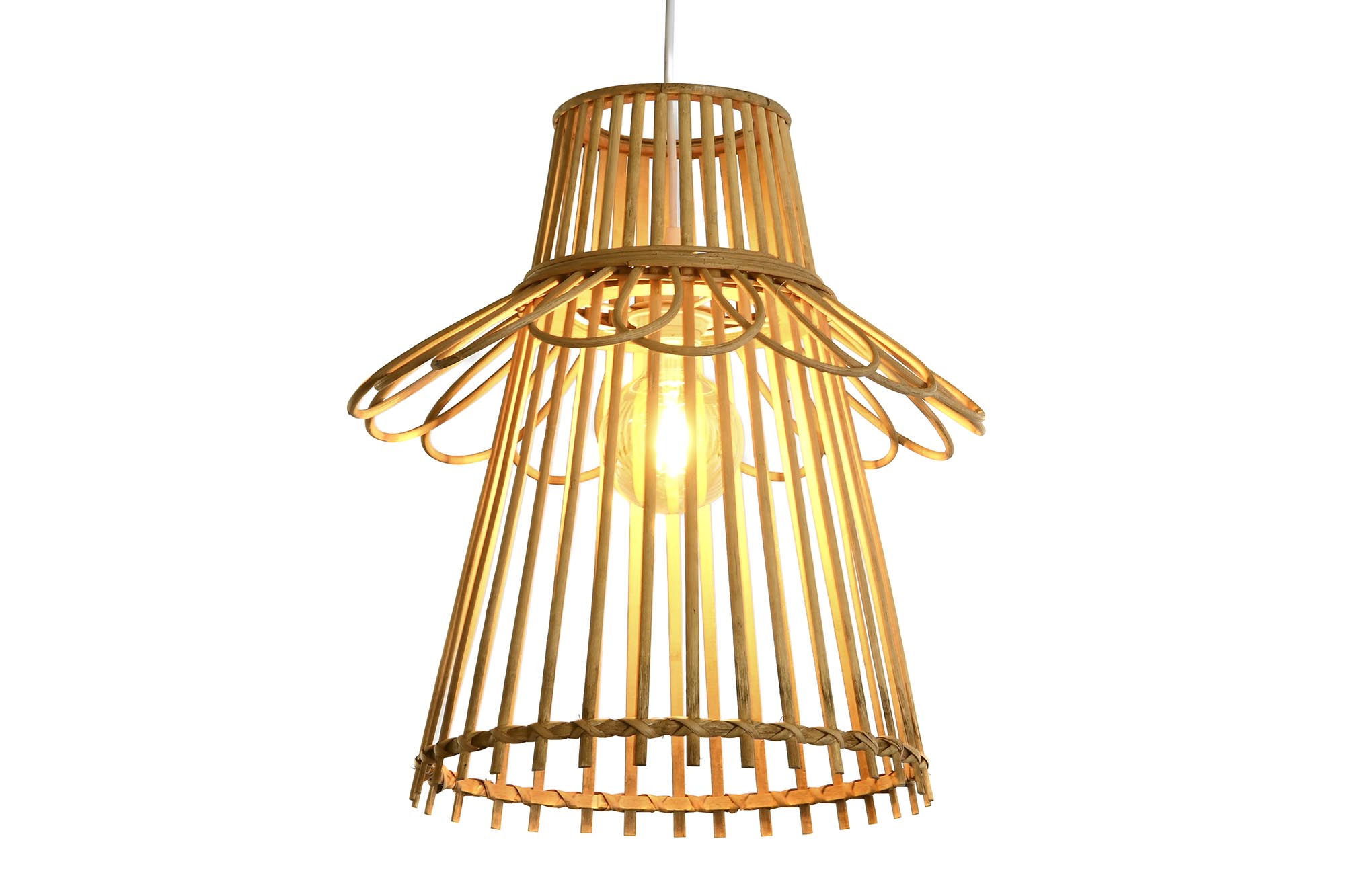 LAMPARA TECHO RATAN 40X40X46 NATURAL MARRON