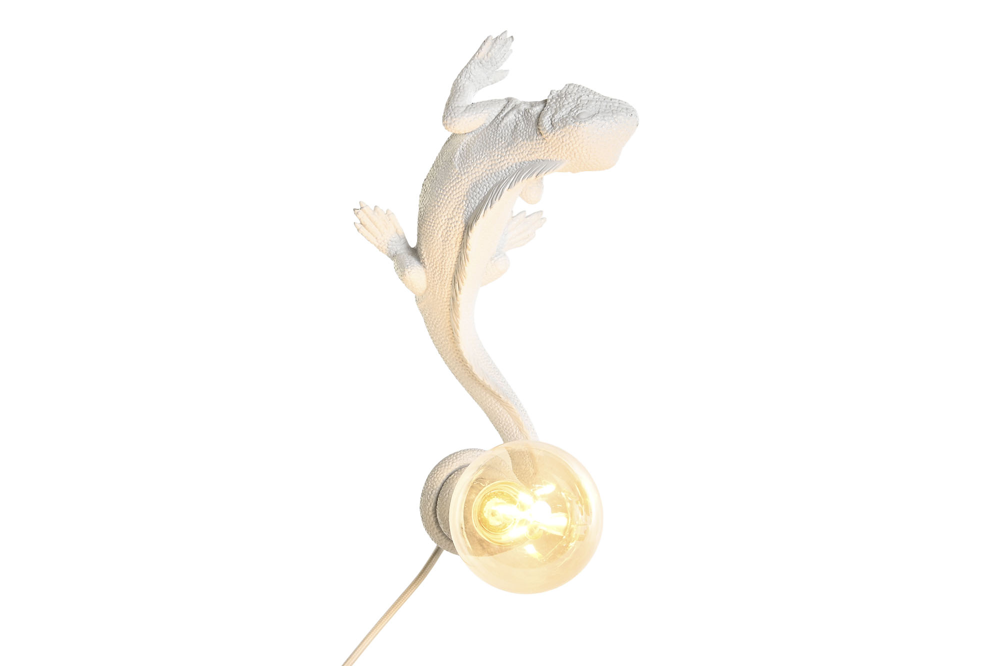 LAMPARA APLIQUE RESINA 31X14X22 IGUANA BLANCO