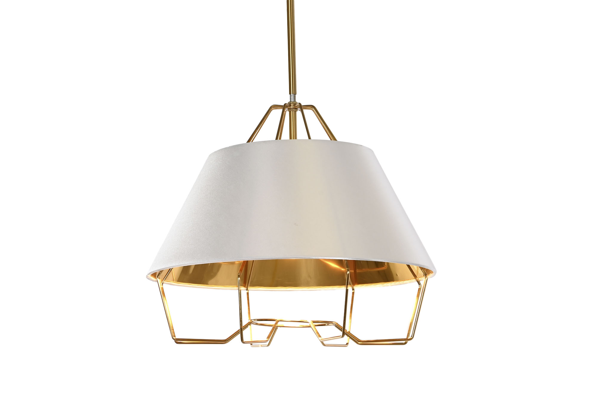 LAMPARA TECHO METAL 38X38X32 DORADO