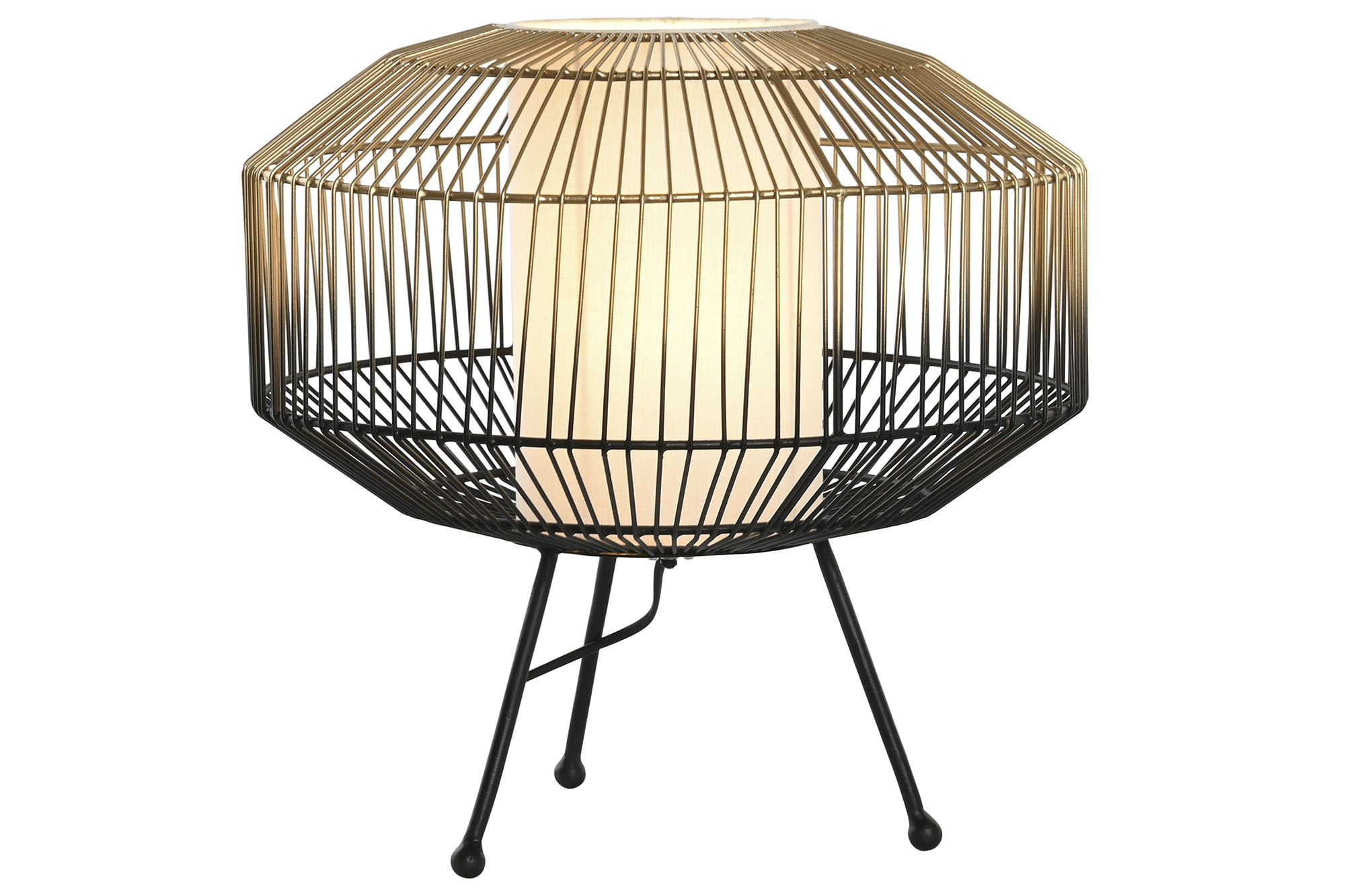 LAMPARA SOBREMESA HIERRO ALGODON 39X39X38 NEGRO