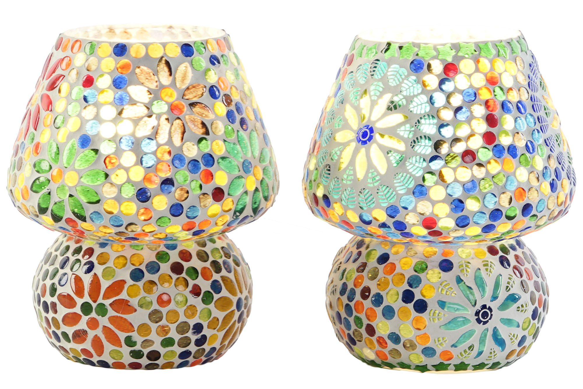 LAMPARA SOBREMESA CRISTAL 13X13X17 MOSAICO 2 SURT.