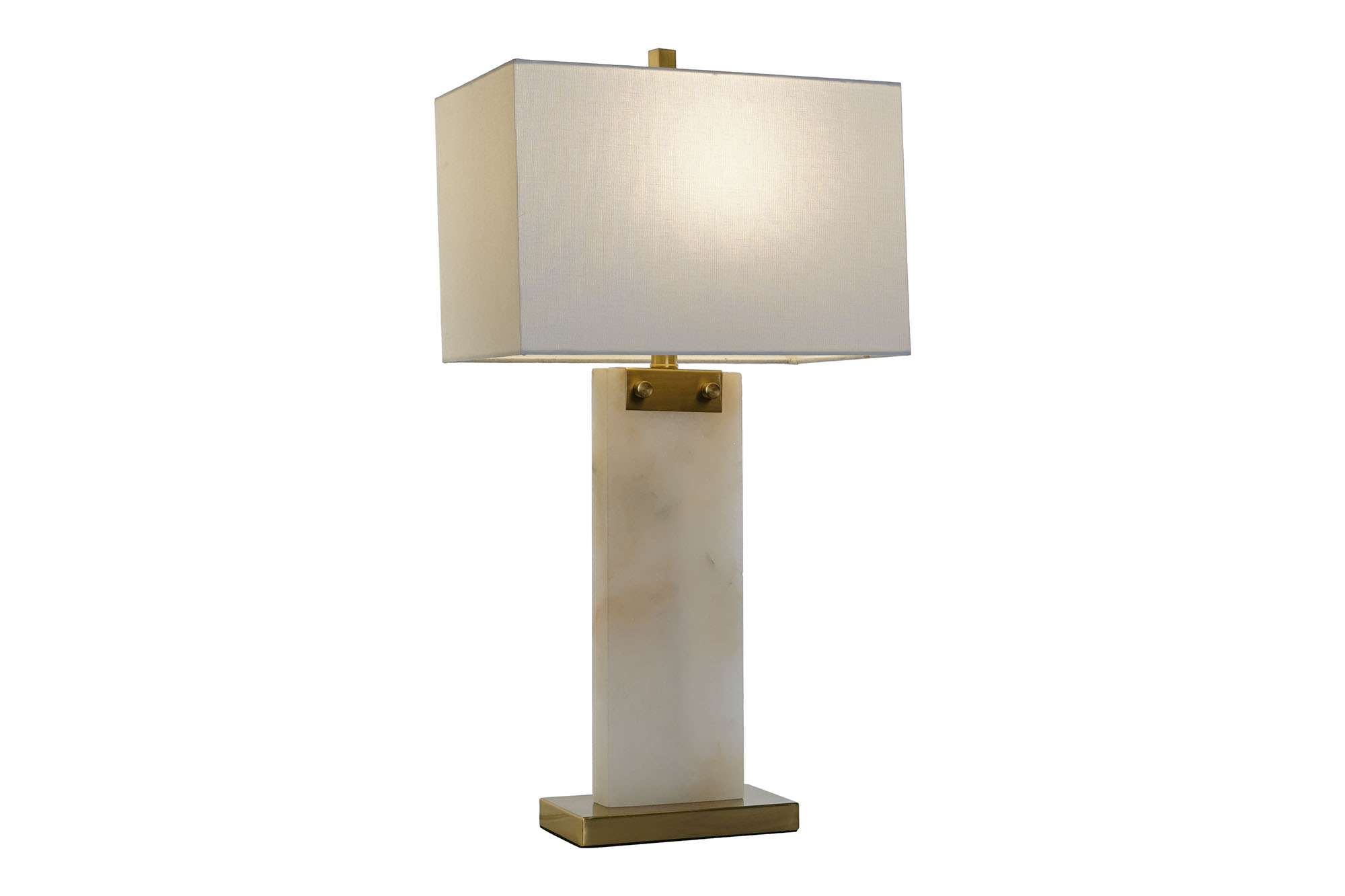 LAMPARA SOBREMESA MARMOL METAL 38X25X76 BLANCO