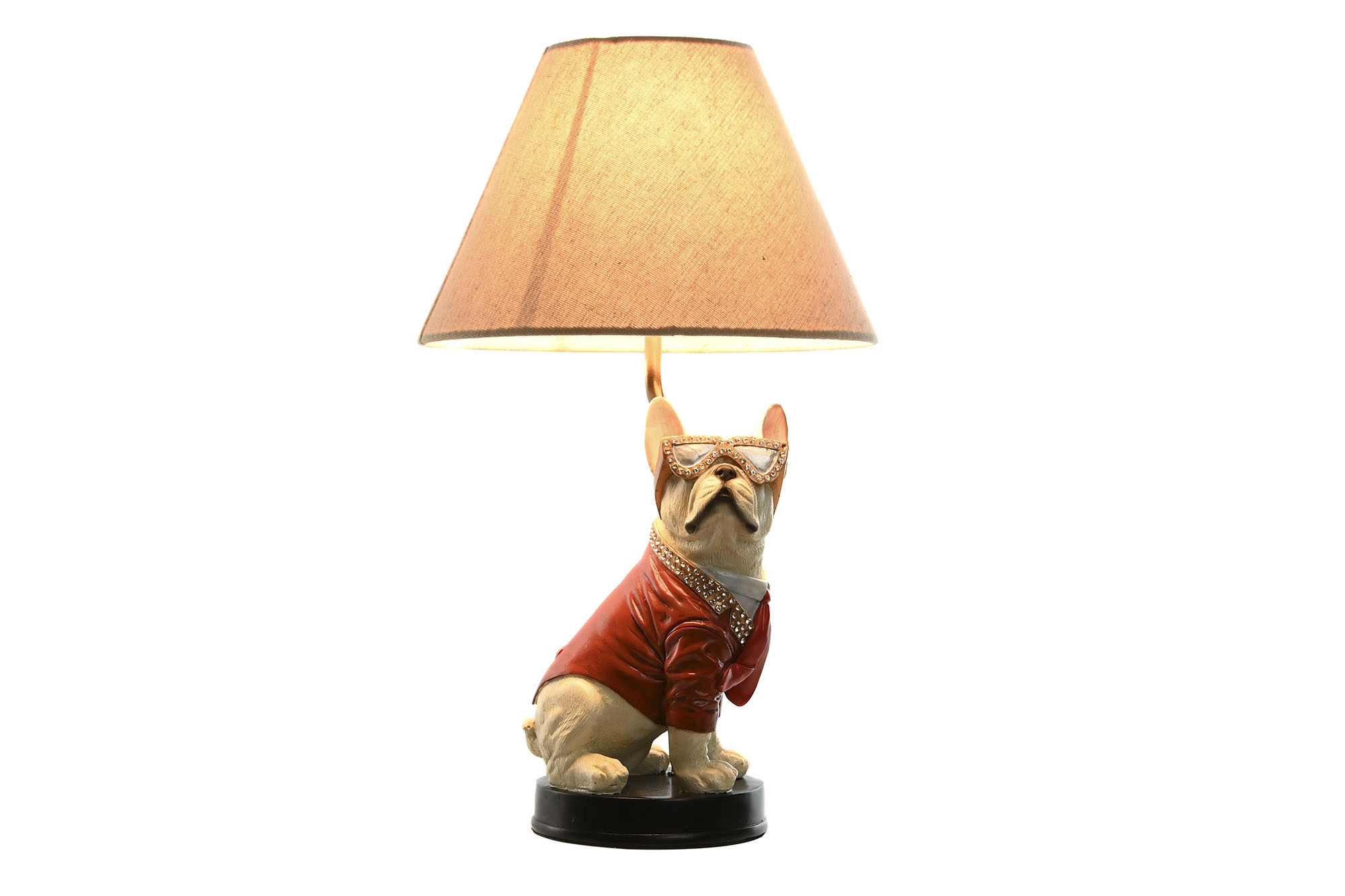 LAMPARA SOBREMESA RESINA METAL 26X26X46 PERRO