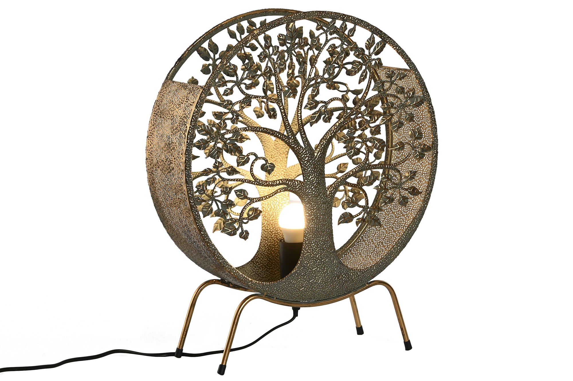 LAMPARA SOBREMESA METAL 40X13X49 ARBOL DORADO