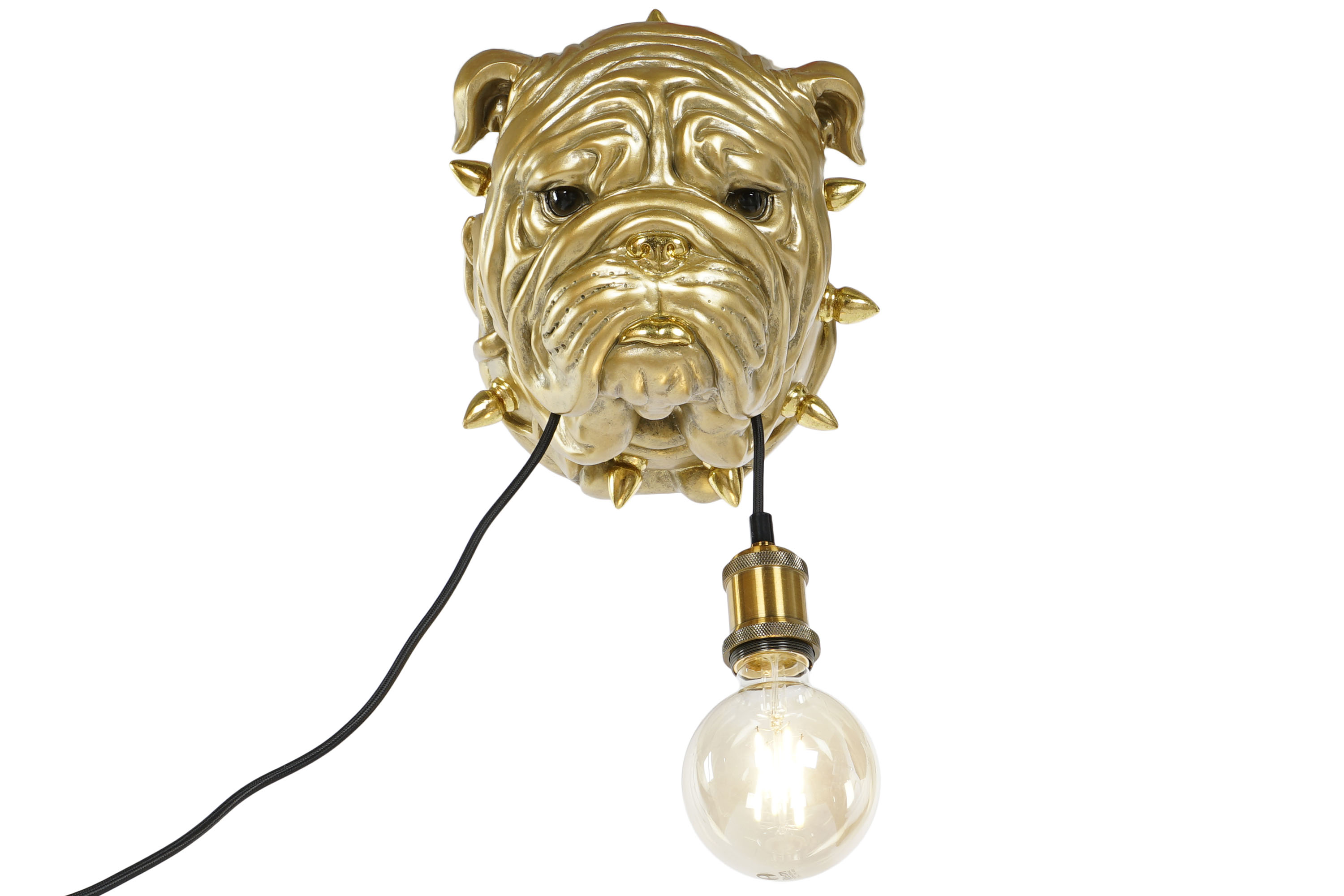 LAMPARA APLIQUE RESINA 25X23X29 BULLDOG DORADO