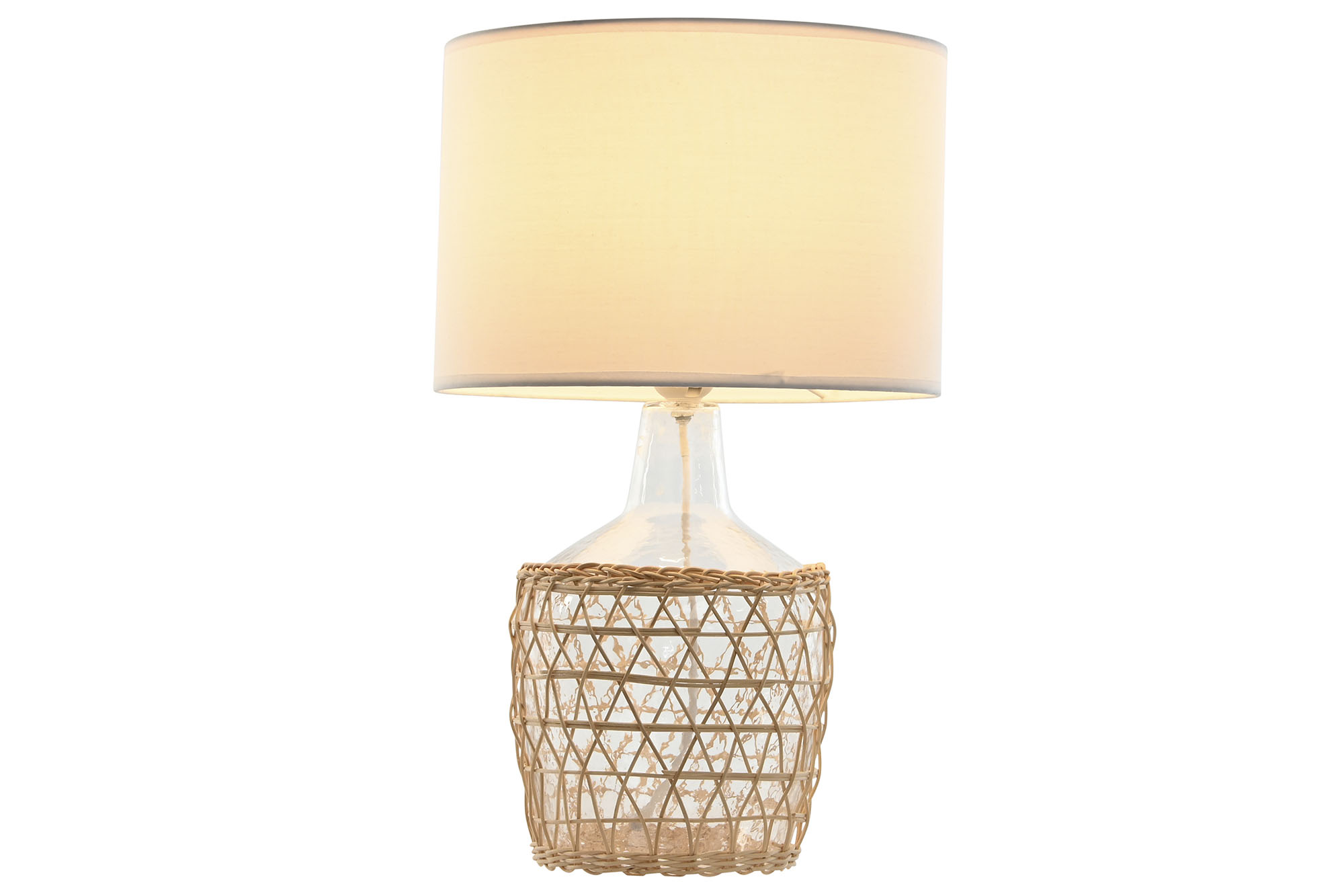 LAMPARA SOBREMESA CRISTAL CUERDA 28X28X45
