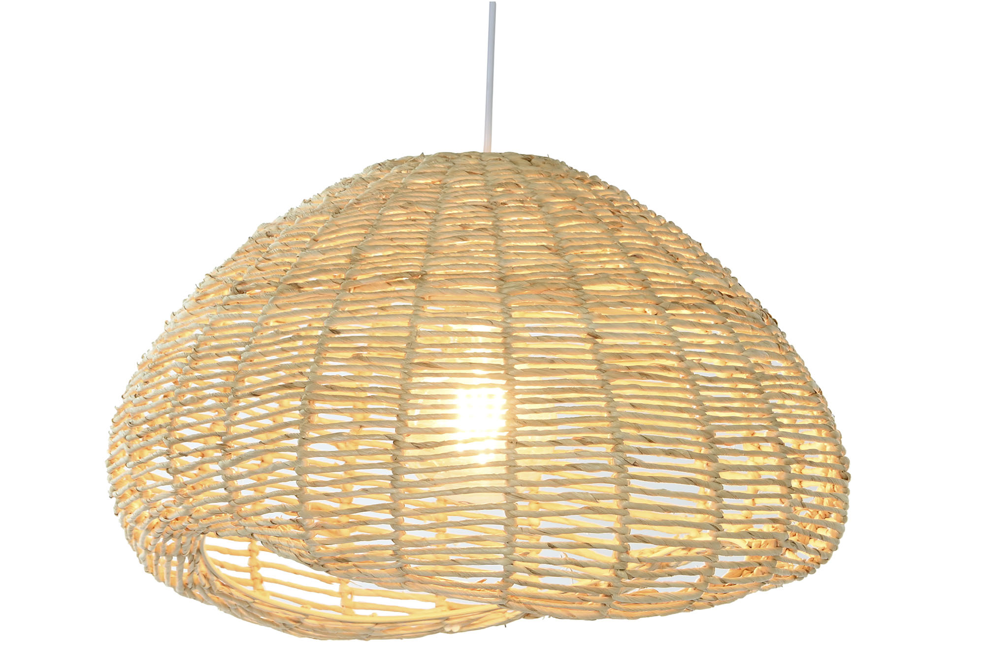 LAMPARA TECHO FIBRA METAL 55X44X28 NATURAL