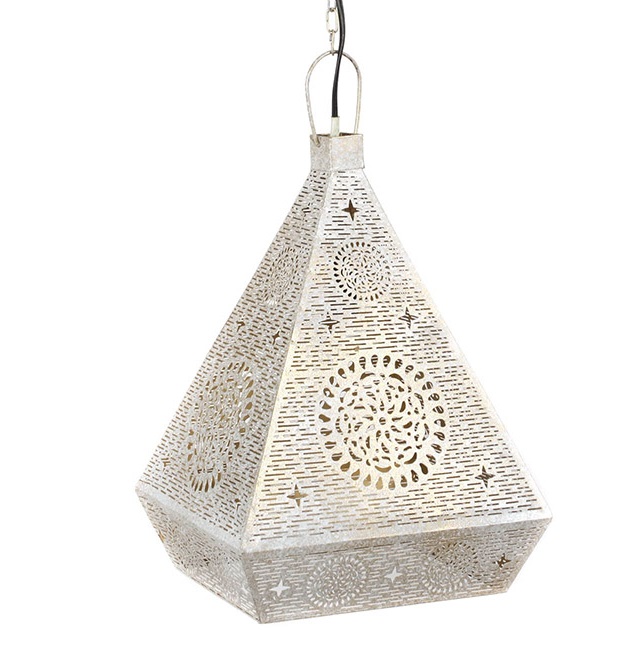 LAMPARA TECHO METAL 29X26X40 BLANCO