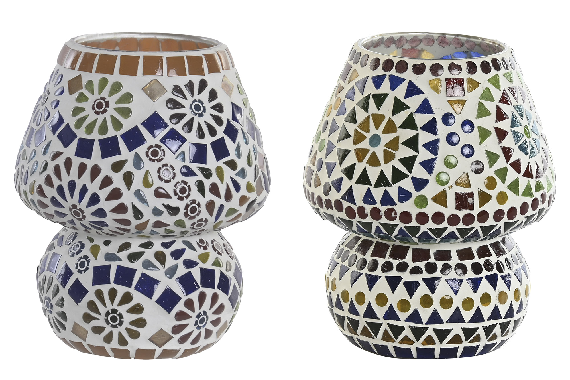 LAMPARA SOBREMESA CRISTAL 13X13X17 MOSAICO 2 SURT.
