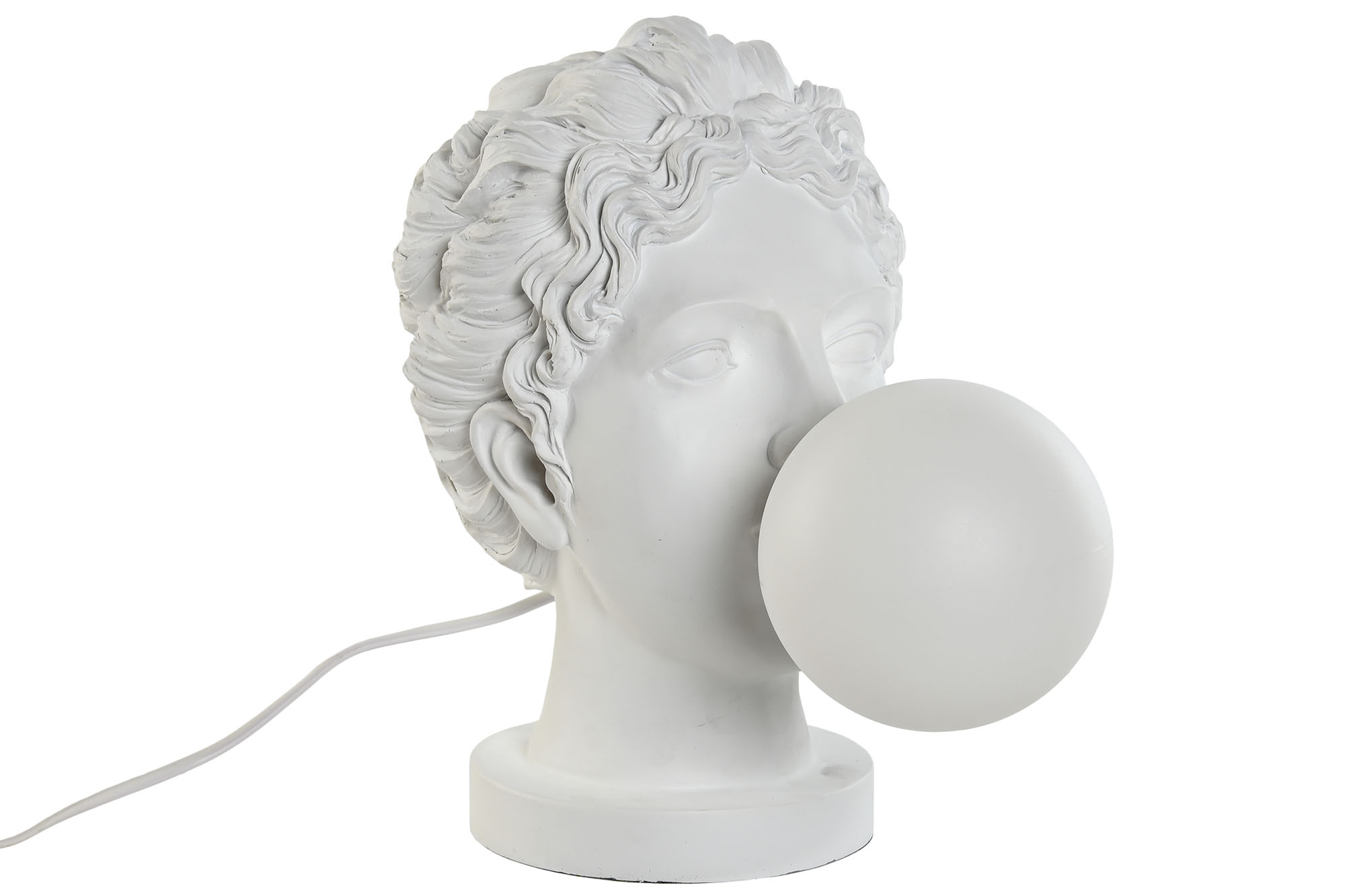 LAMPARA SOBREMESA RESINA 29X21X33 BLANCO
