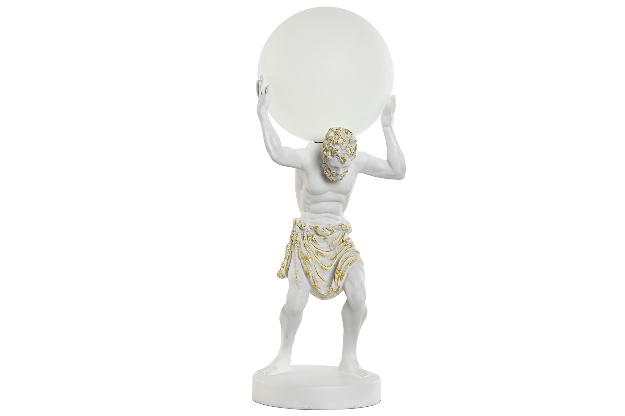 LAMPARA SOBREMESA RESINA 18X17X44 ATLAS BLANCO