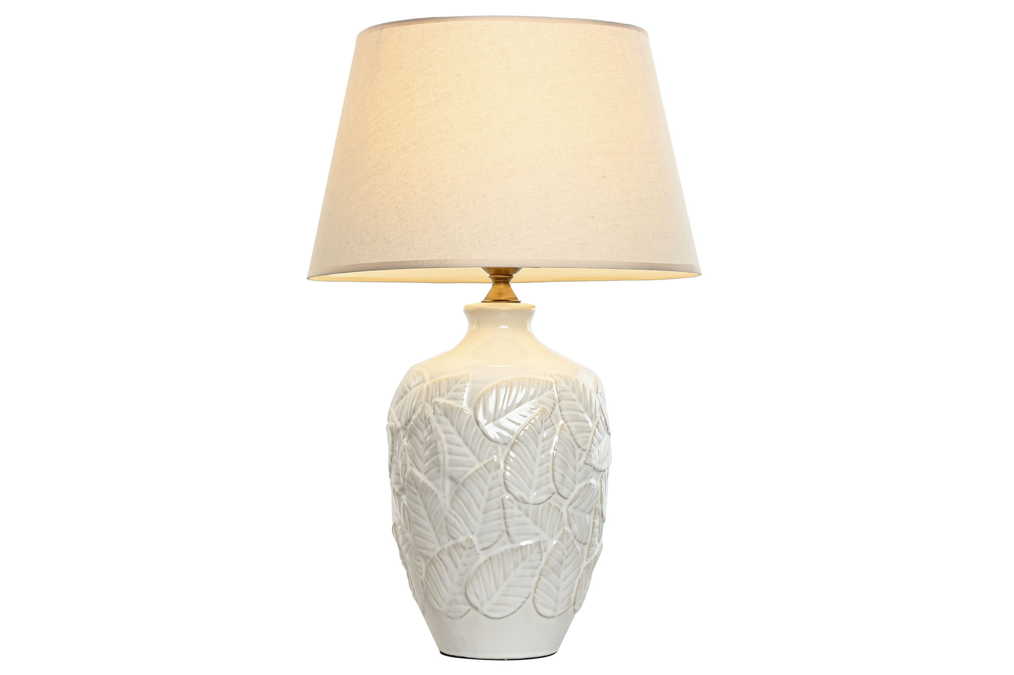 LAMPARA SOBREMESA PORCELANA ALGODON 40X40X64 HOJAS