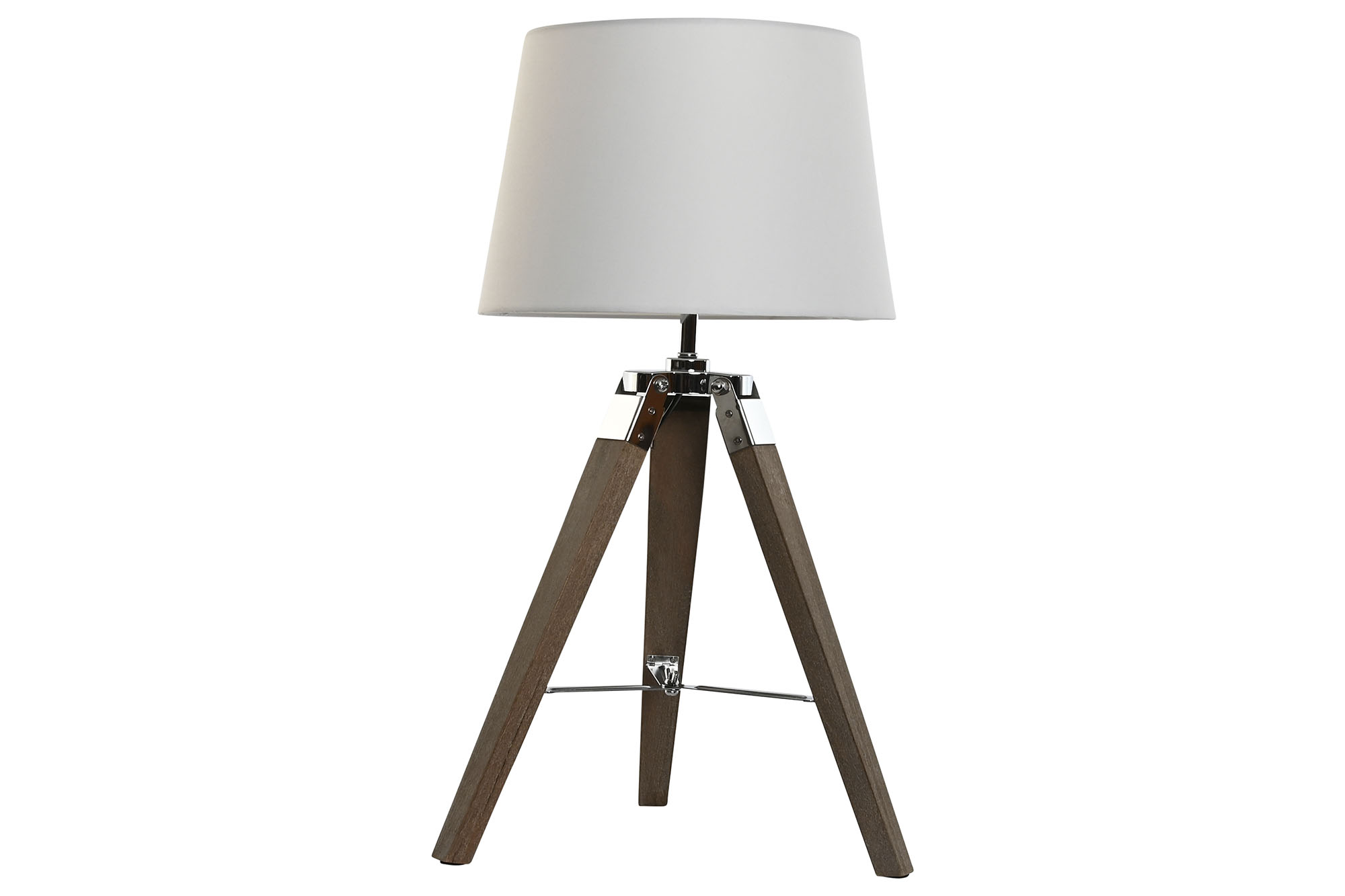 LAMPARA SOBREMESA MADERA ALGODON 36X36X60 TRIPODE