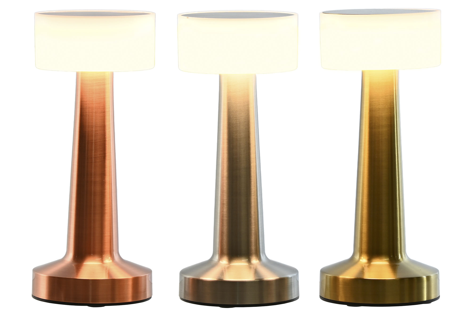 LAMPARA SOBREMESA LED METAL 9X9X21 TACTIL 3 SURT.