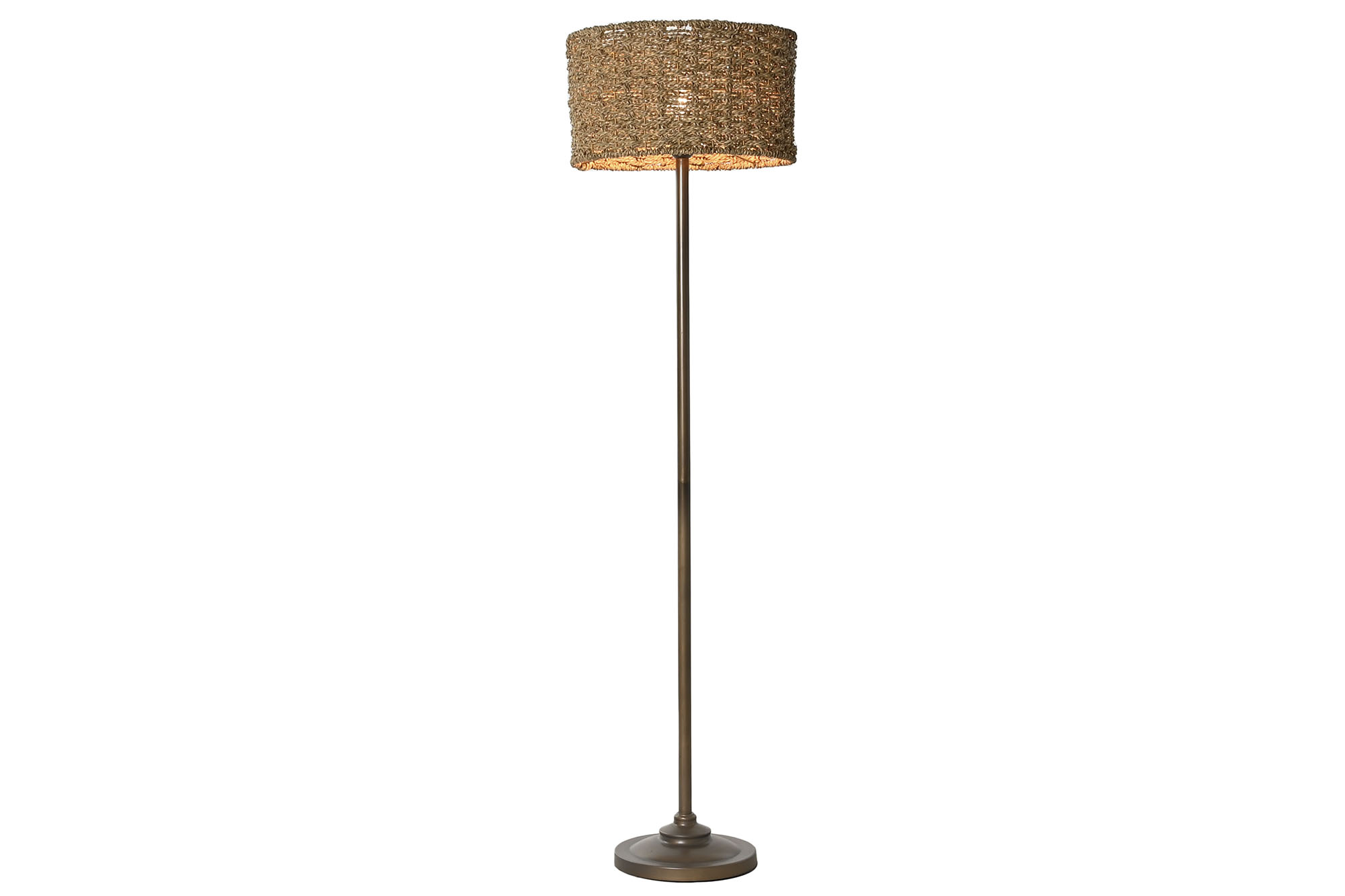 LAMPARA PIE METAL FIBRA 41X41X156 MARRON