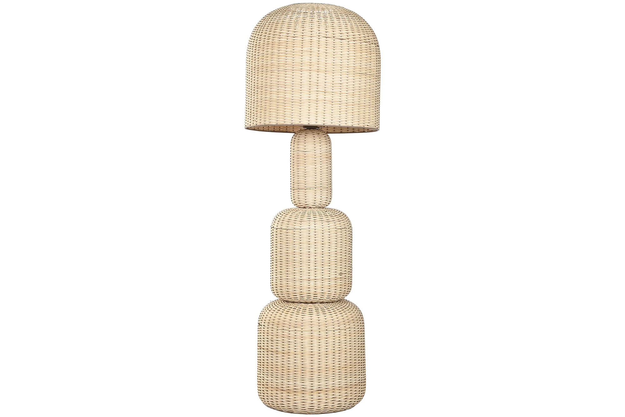 LAMPARA PIE RATAN 50X50X148 BEIGE