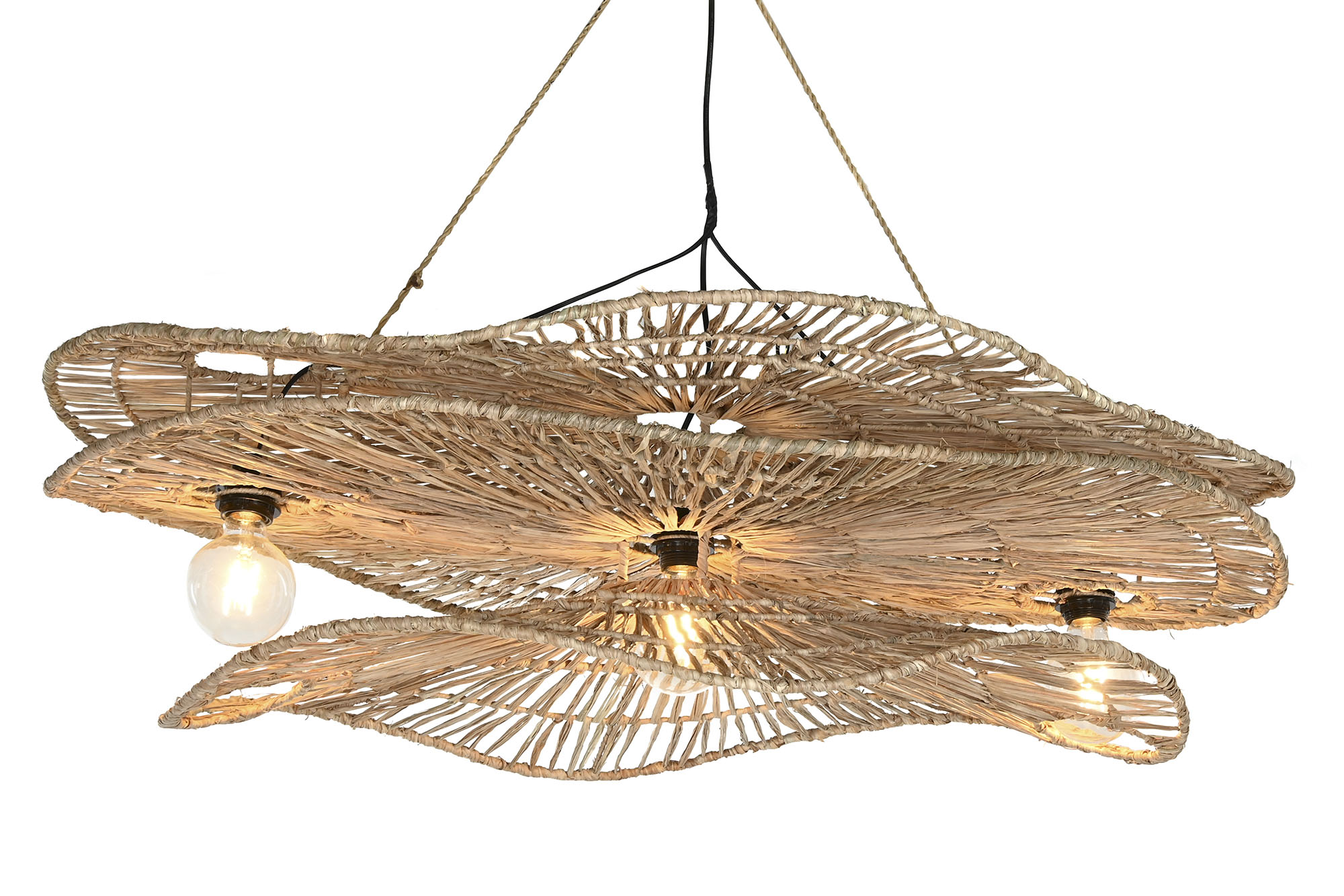 LAMPARA TECHO FIBRAS NATURALES 108X82X29