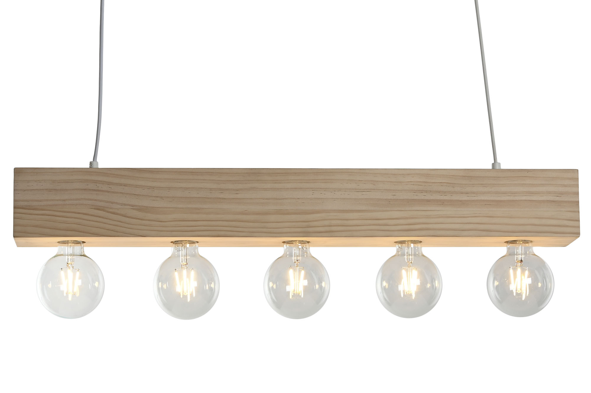 LAMPARA TECHO MADERA 80X10X30 5 BOMBILLAS