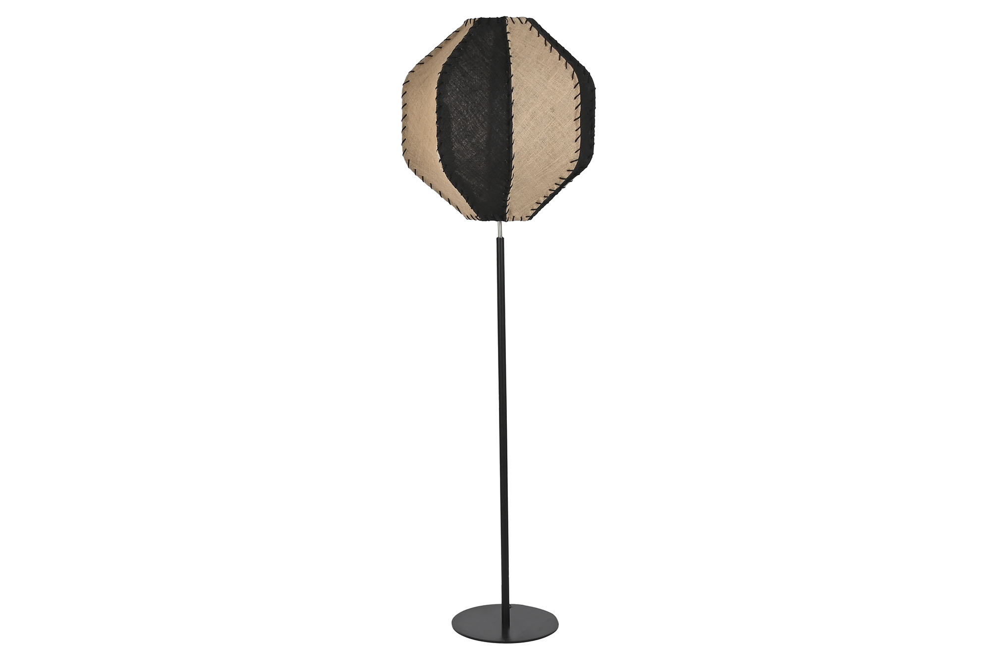LAMPARA PIE YUTE HIERRO 50X50X165 NATURAL BICOLOR