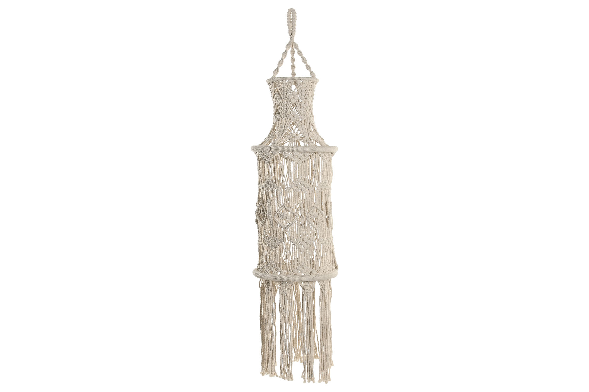 PANTALLA ALGODON 25X25X108 MACRAME TEJIDO A MANO