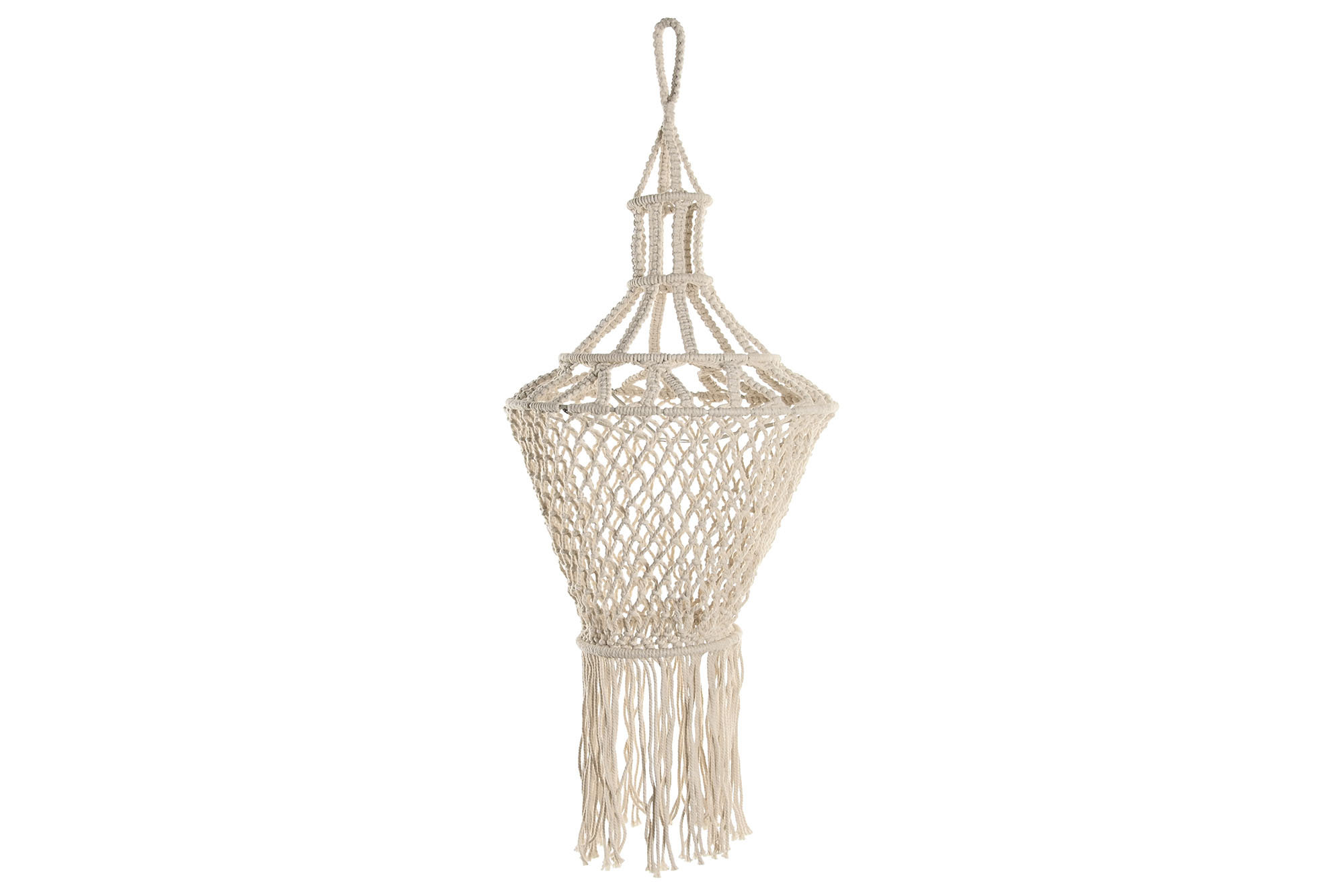 PANTALLA ALGODON 30X30X80 MACRAME TEJIDO A MANO