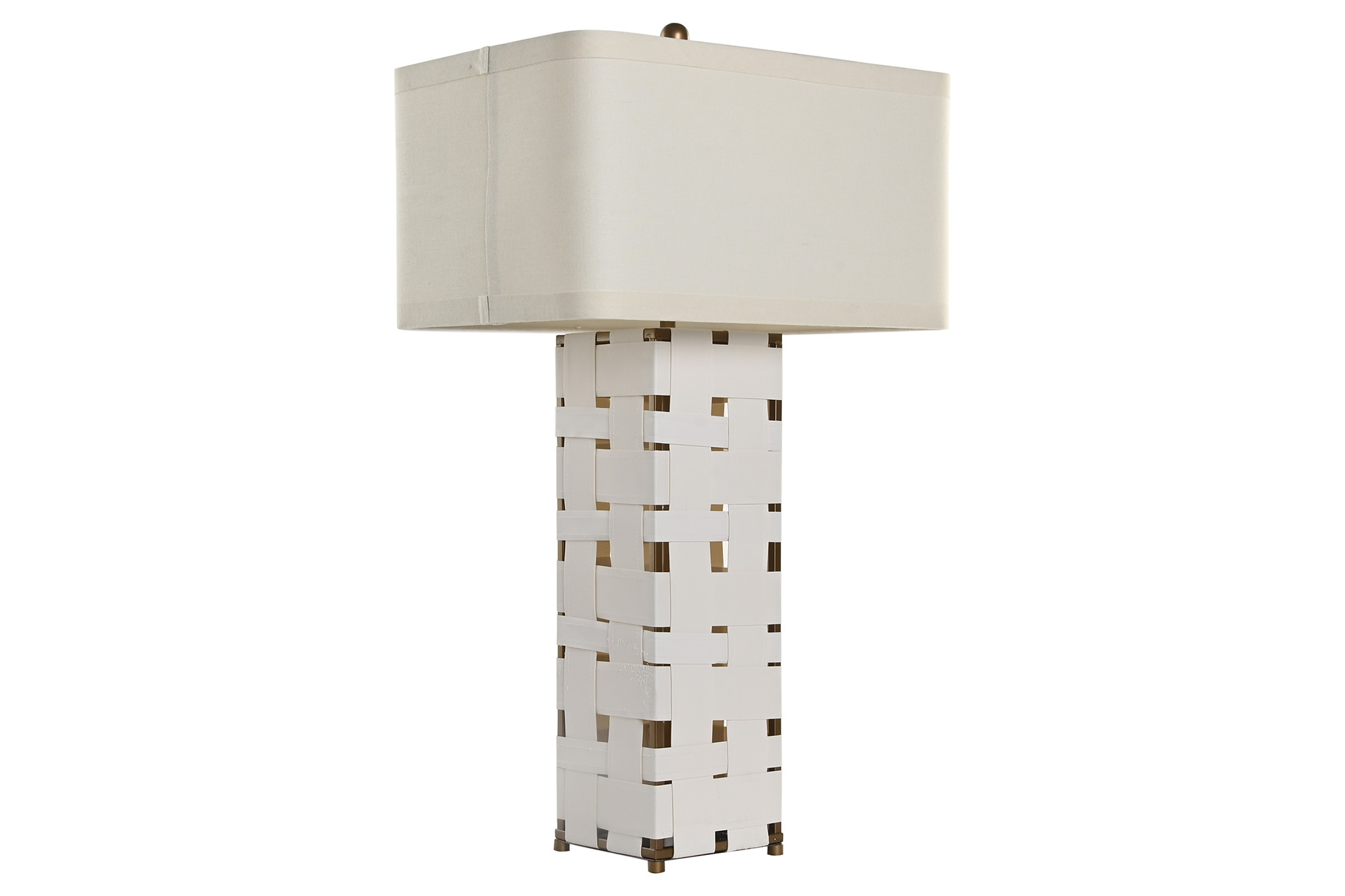 LAMPARA SOBREMESA CUERO LINO 48X33X83 TRENZADO