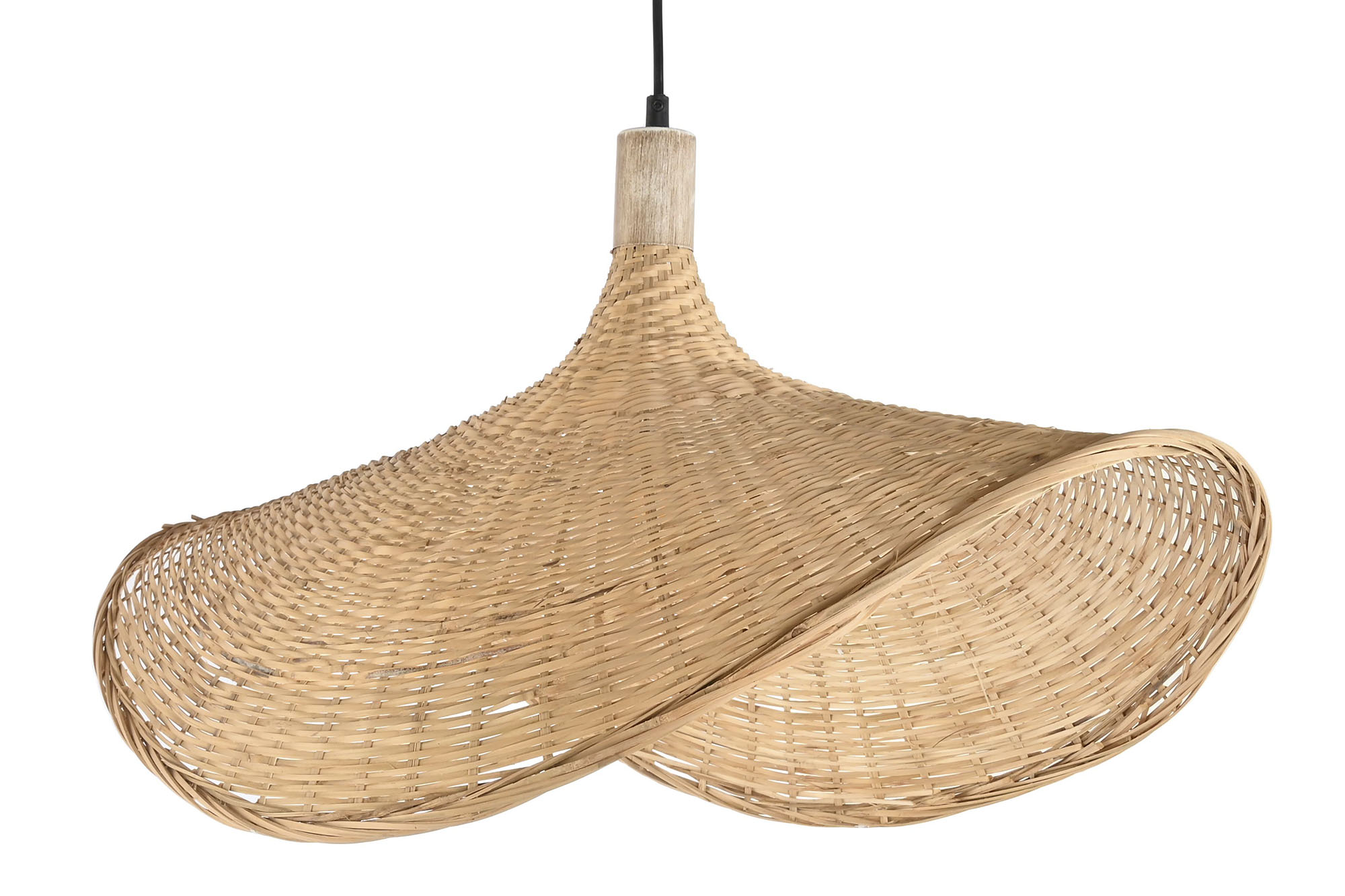 LAMPARA TECHO RATAN 65X47X35 SOMBRERO NATURAL