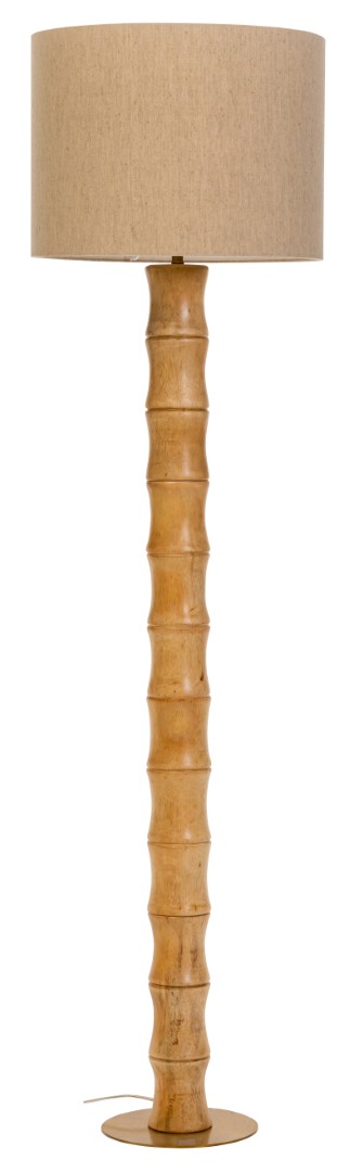 LAMPARA PIE BAMBU YUTE 40X40X150 NATURAL MARRON