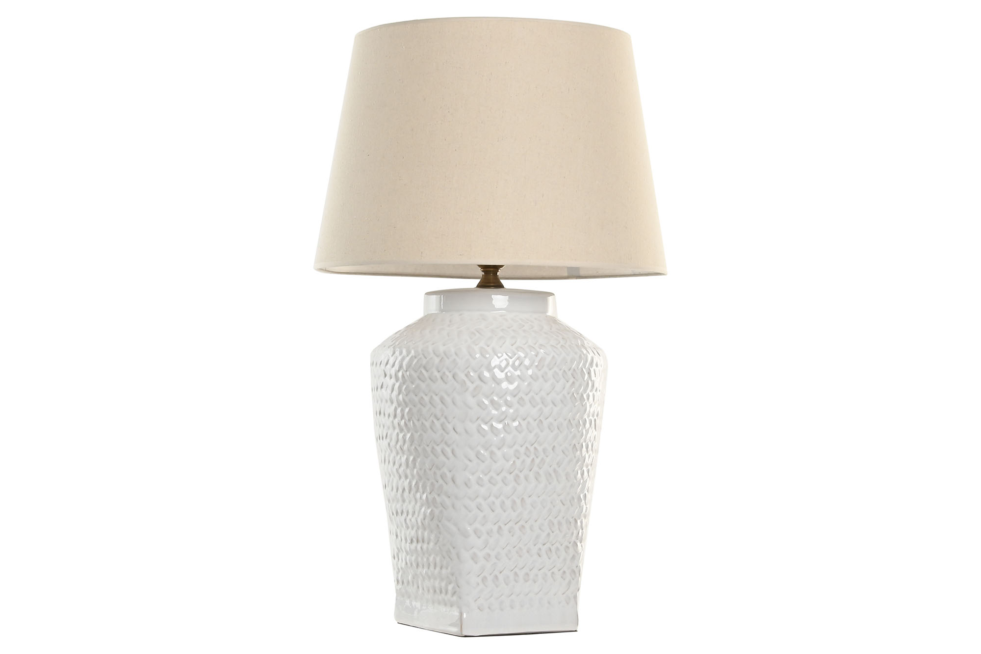 LAMPARA SOBREMESA PORCELANA LINO 45X45X75,5 BLANCO